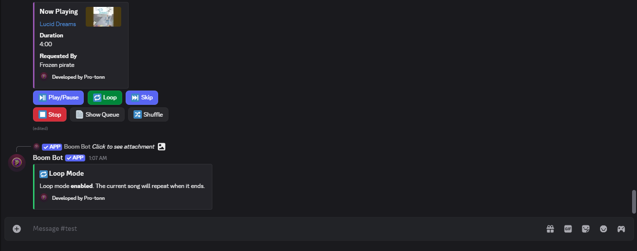 Boom Bot Loop Configuration